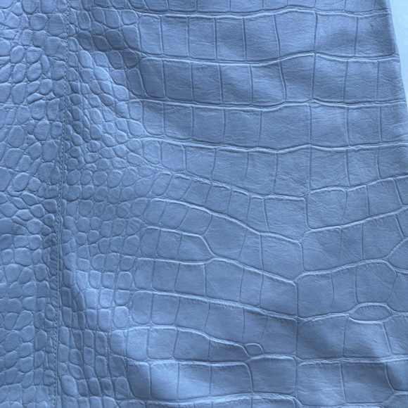 RED VALENTINO Embossed Leather Reptile A-line Skirt In Grey - Picture 6 of 13